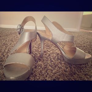 Nine West Silver Platform Sandals